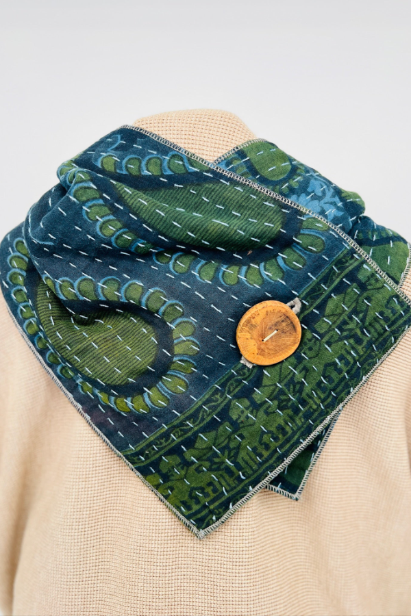 Western Printed Denim Warm Scarf