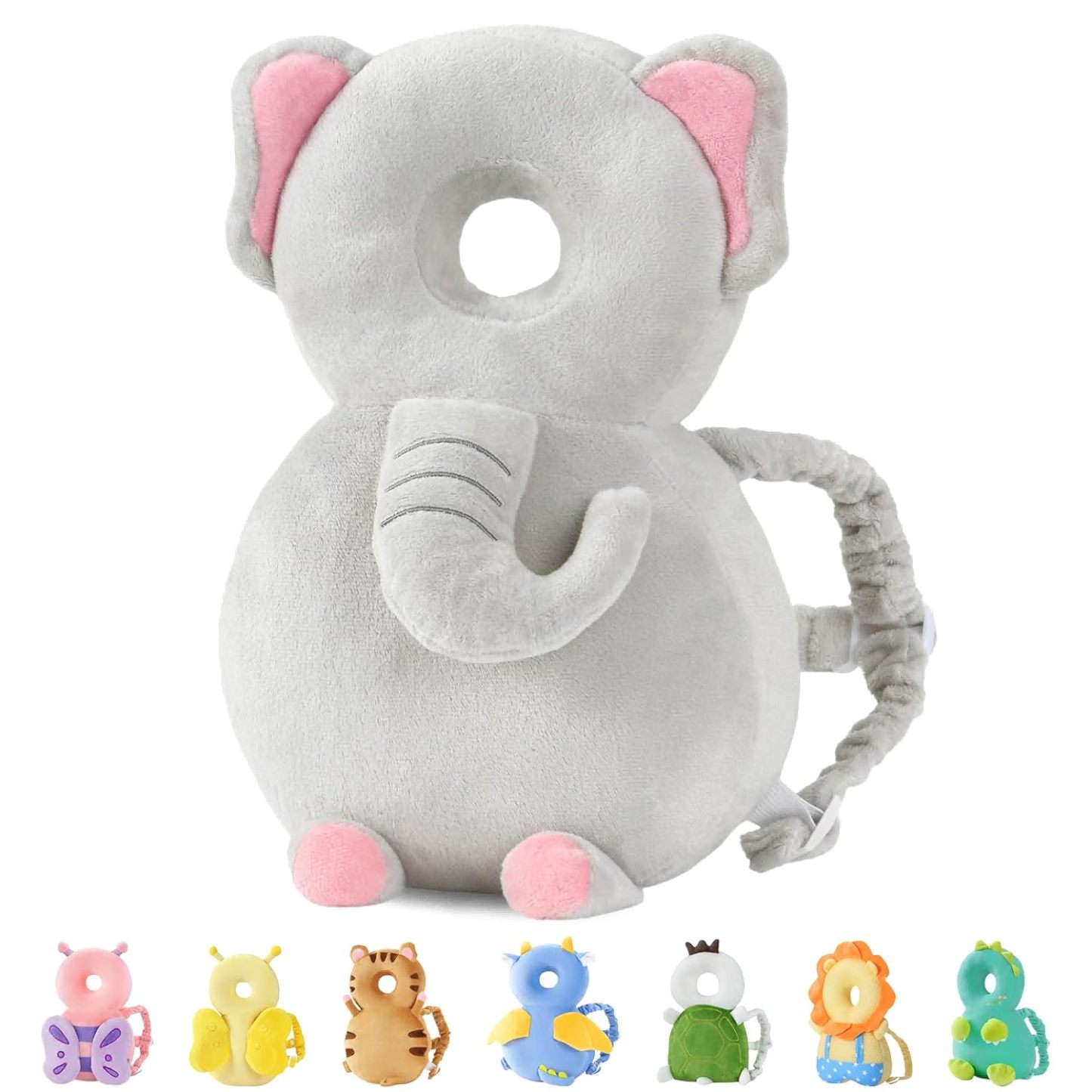 Baby head protection backpack, toddler anti-fall head protection pad, blue butterfly