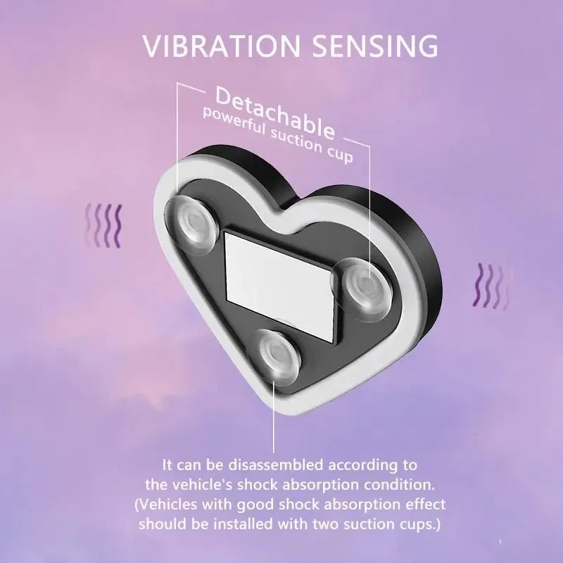 Solar-powered wireless LED triangular heart-shaped C-pillar neon light