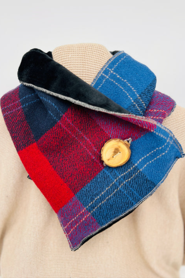 Simple Plaid Western Denim Warm Scarf 23 * 80com