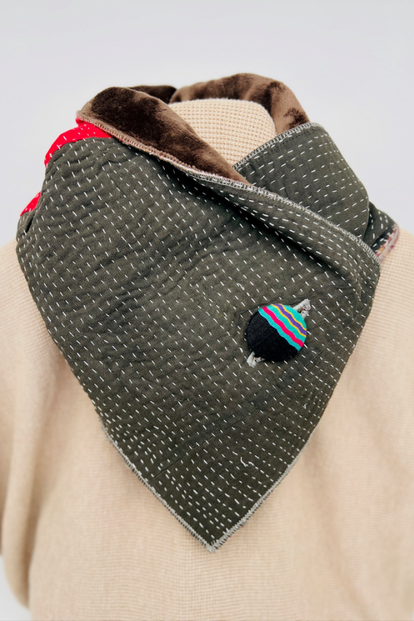 Western Printed Denim Warm Scarf