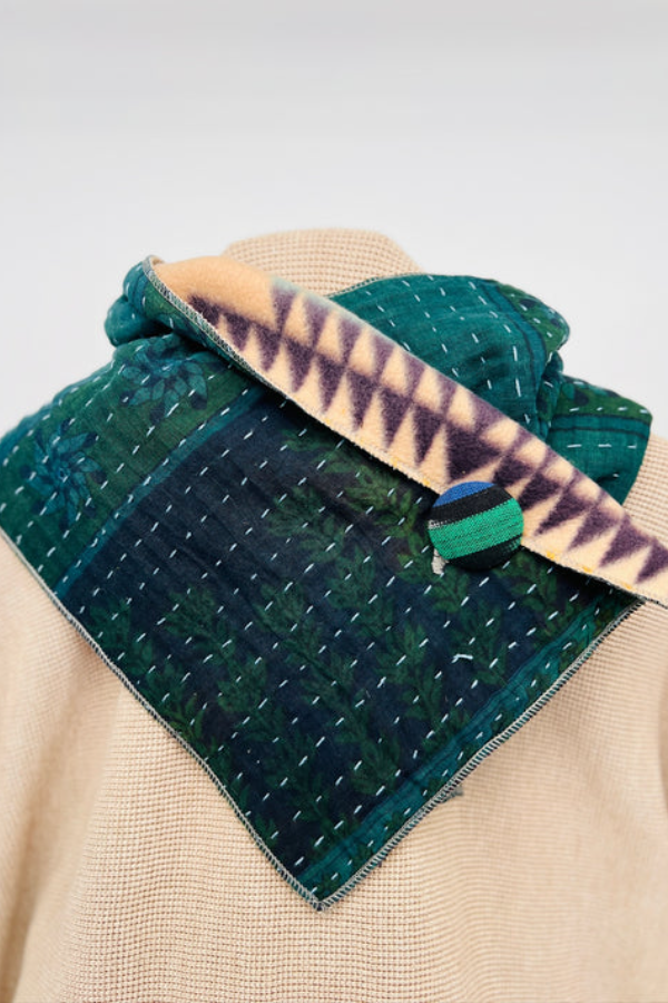 Western Printed Denim Warm Scarf