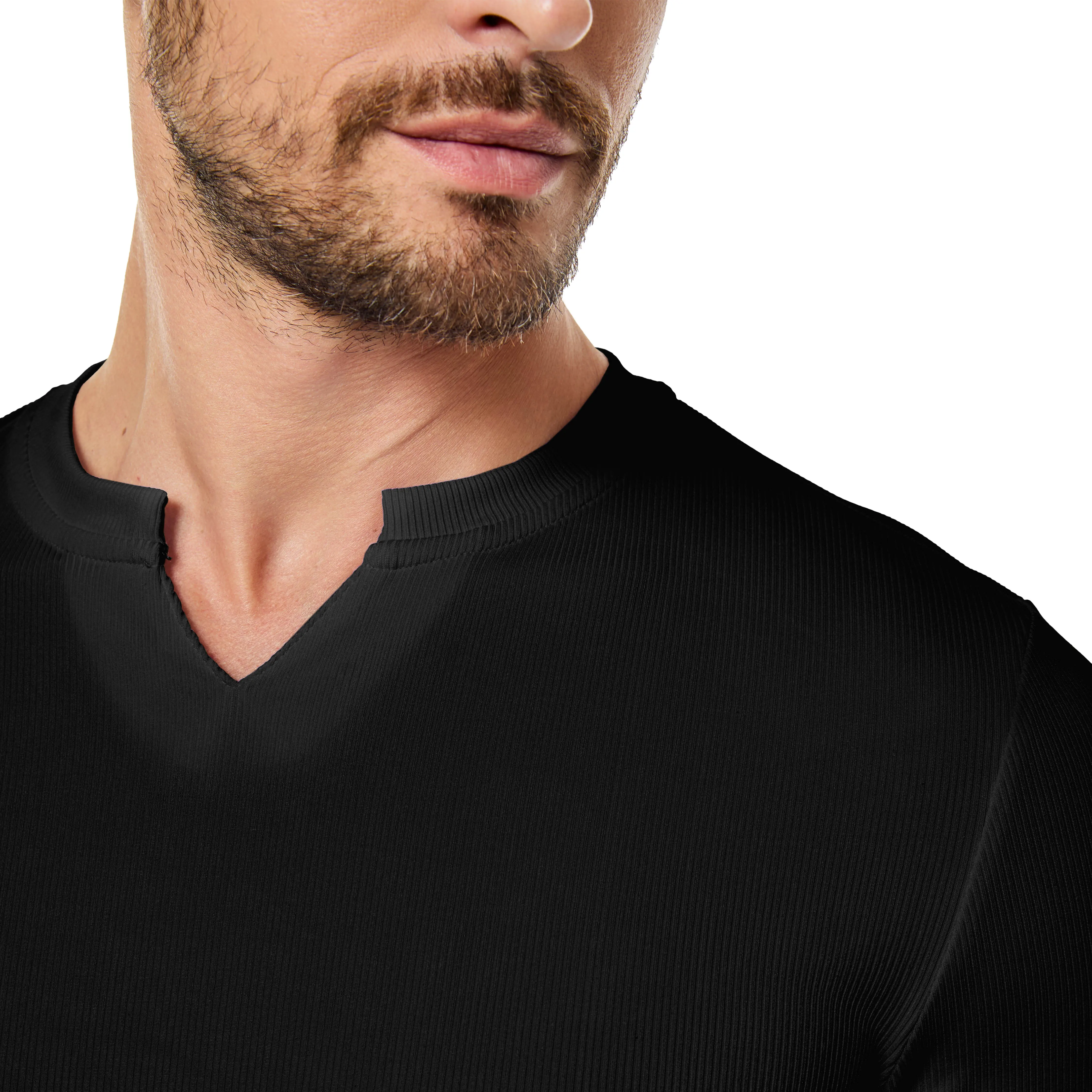 Men's Slim-Fit Long-Sleeve V-Neck T-Shirt