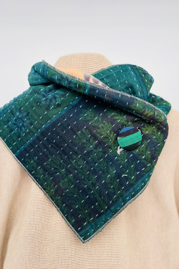 Western Printed Denim Warm Scarf