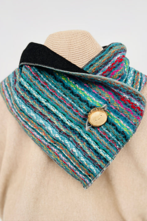 Simple Striped Western Denim Warm Scarf
