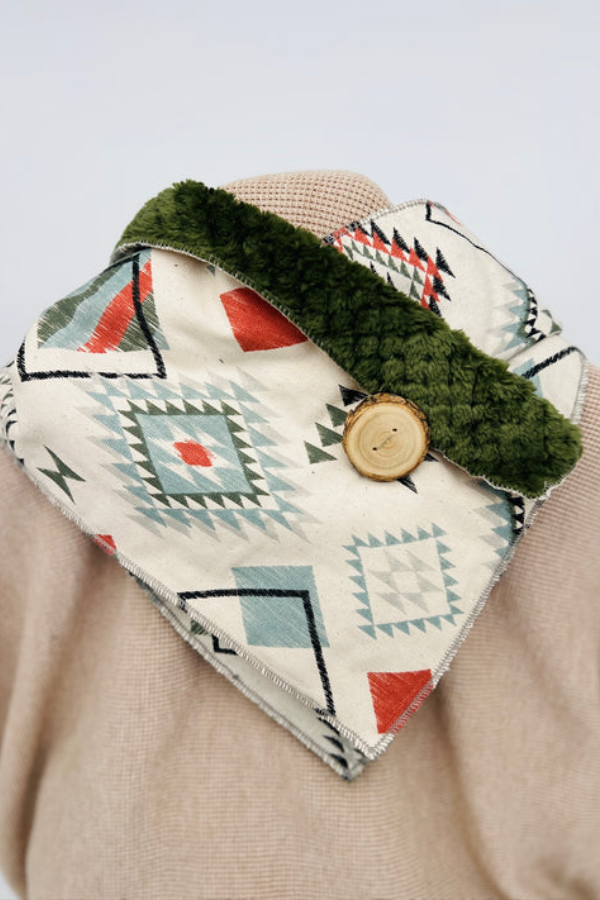 Western Printed Denim Warm Scarf