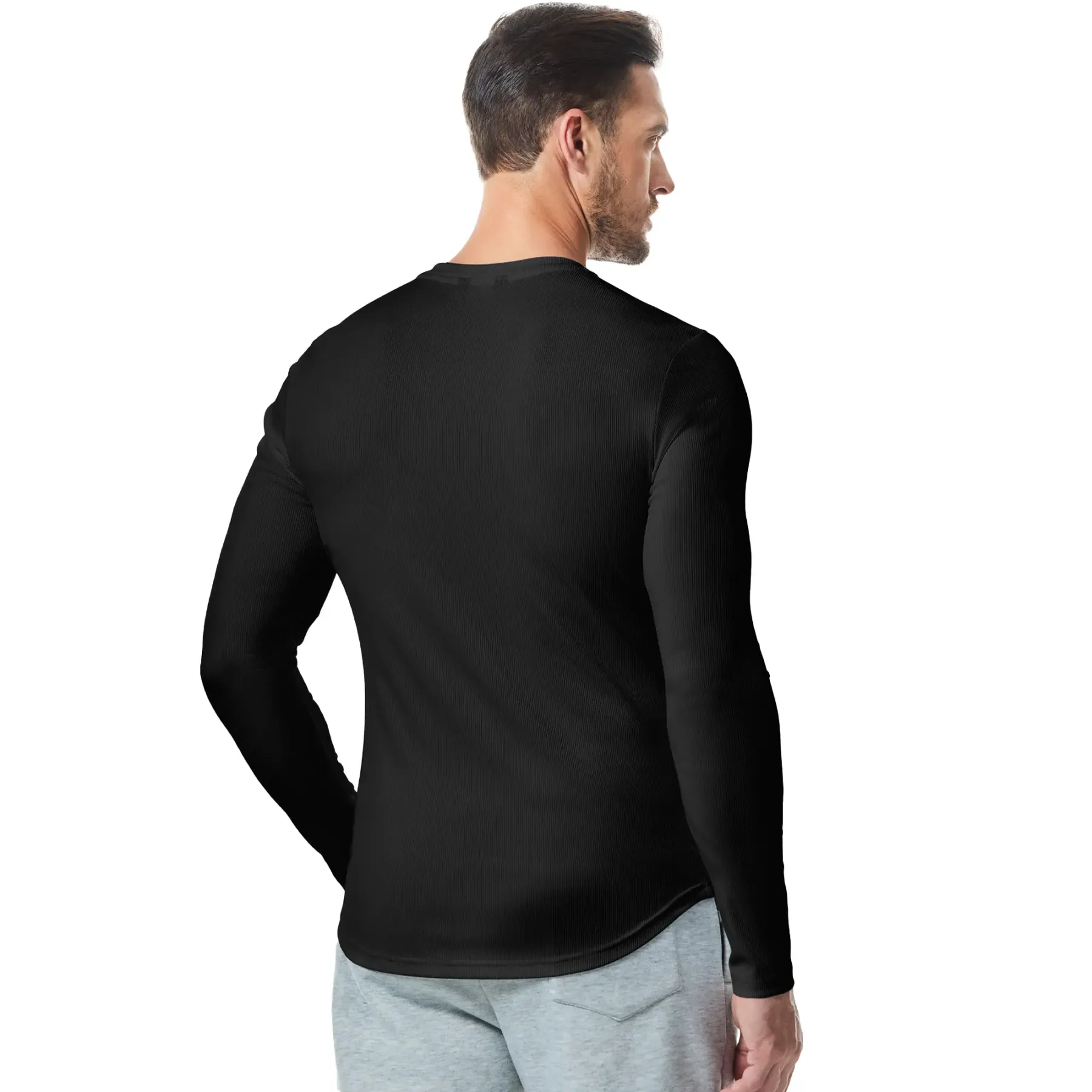 Men's Slim-Fit Long-Sleeve V-Neck T-Shirt