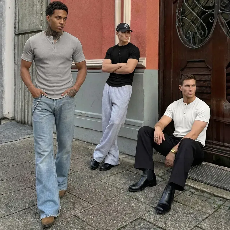JMIERR Men's Slim Fit Henley T-Shirt