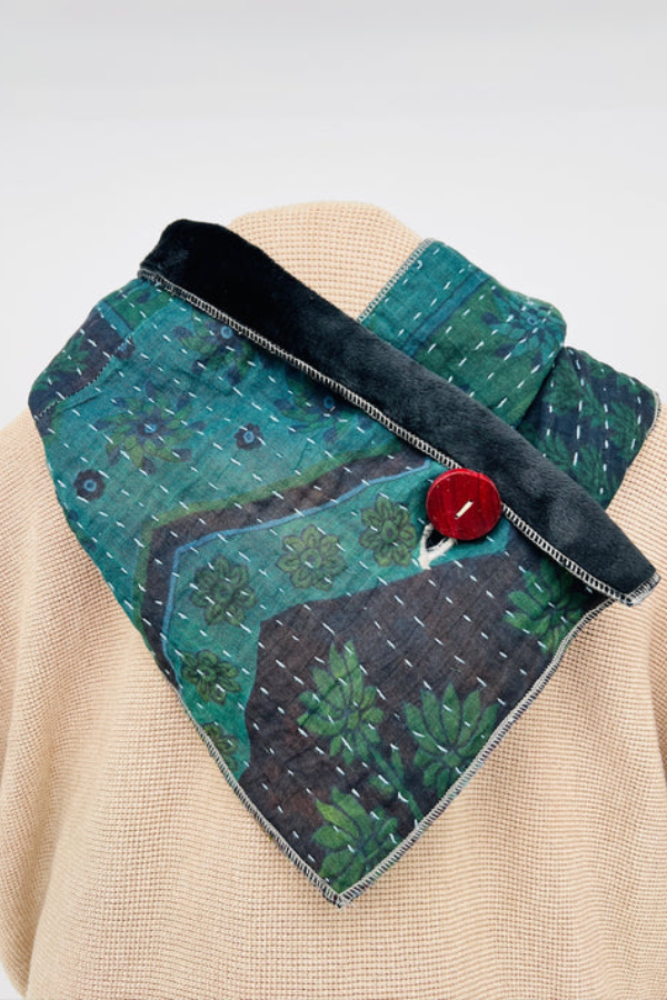 Western Printed Denim Warm Scarf