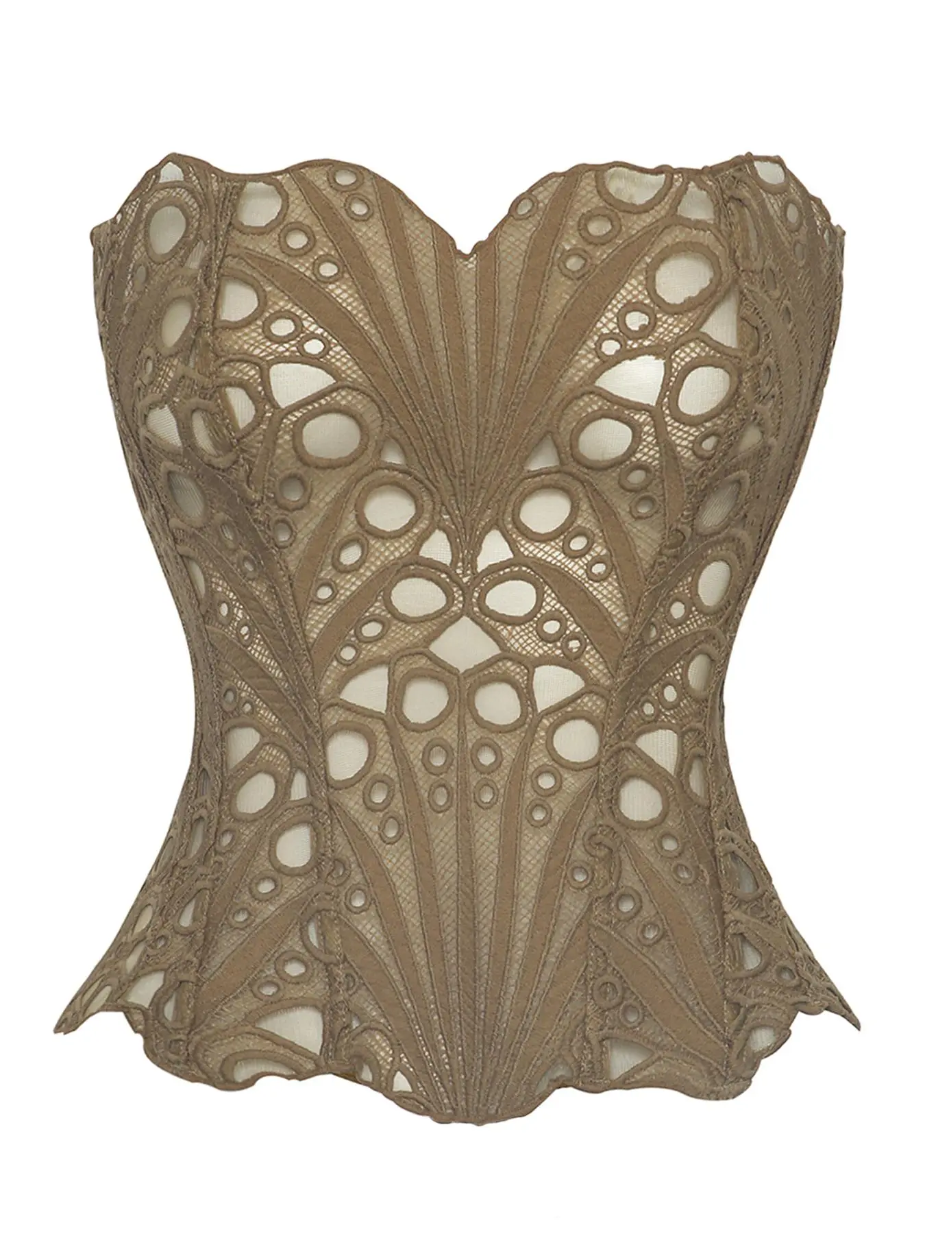 Elegant Color-Block Lace Corset Top — Women's Tummy-Control Shapewear