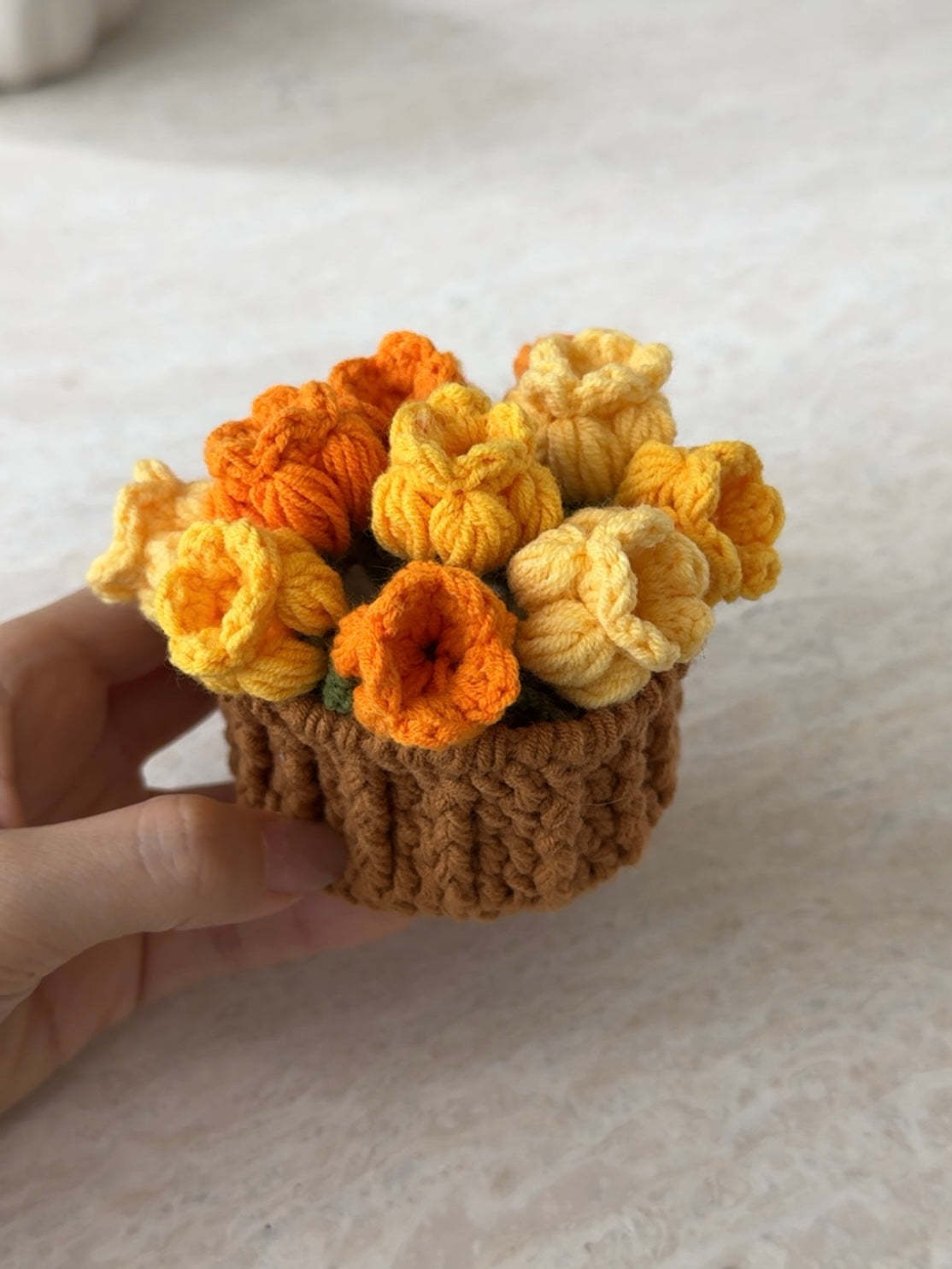 Handmade crochet flower pot coasters