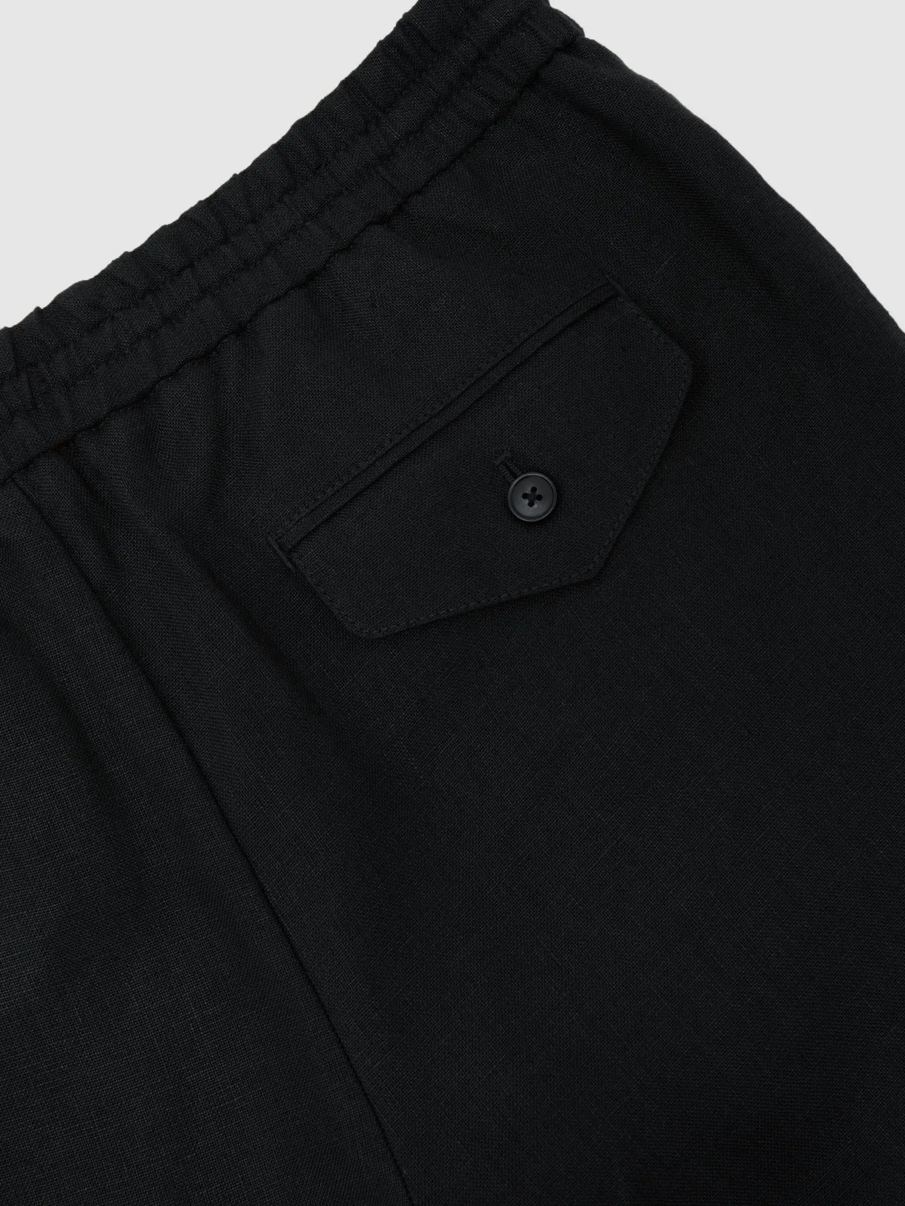 100% Linen Relaxed-Fit Drawstring Trousers