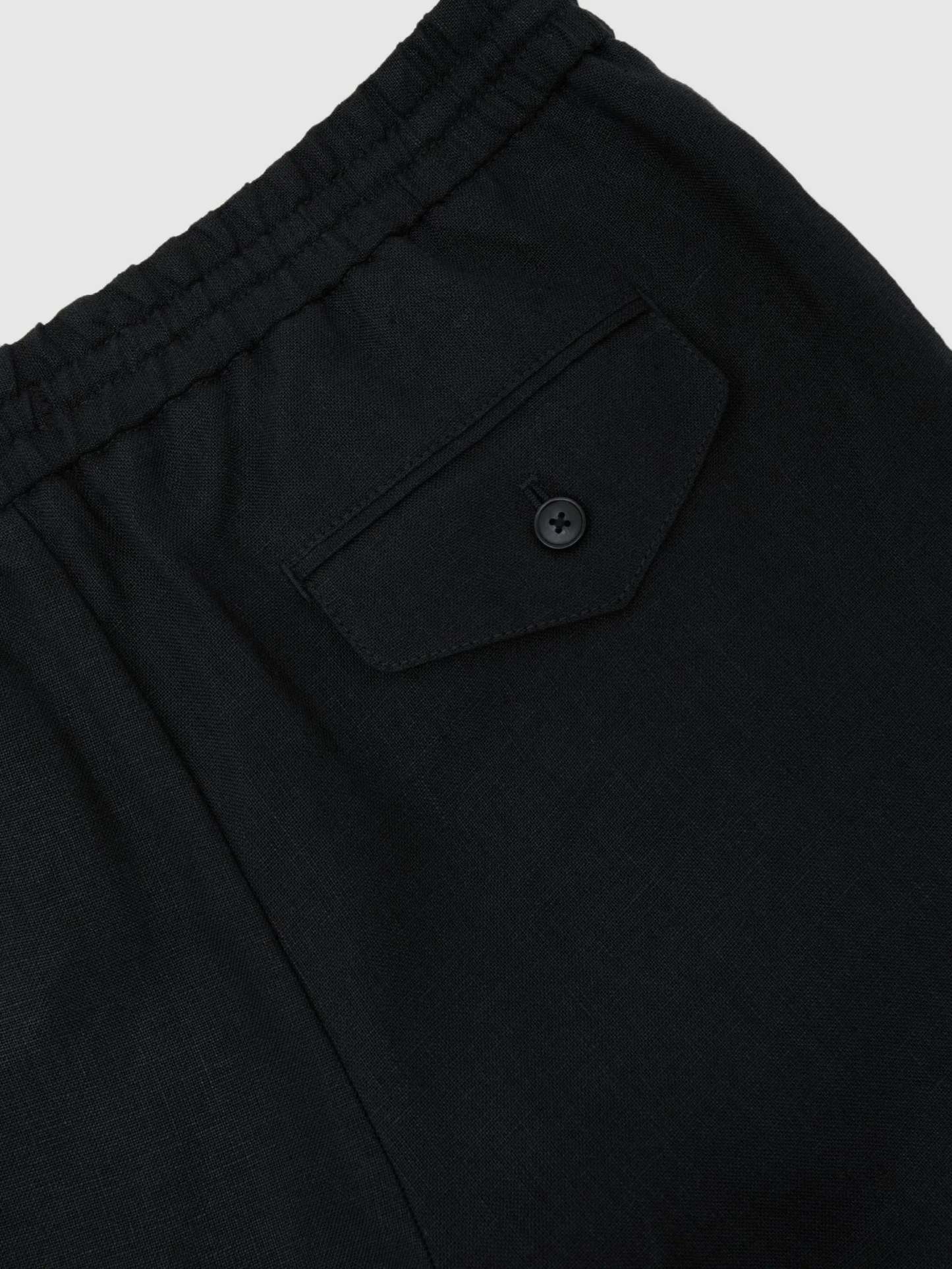 100% Linen Relaxed-Fit Drawstring Trousers
