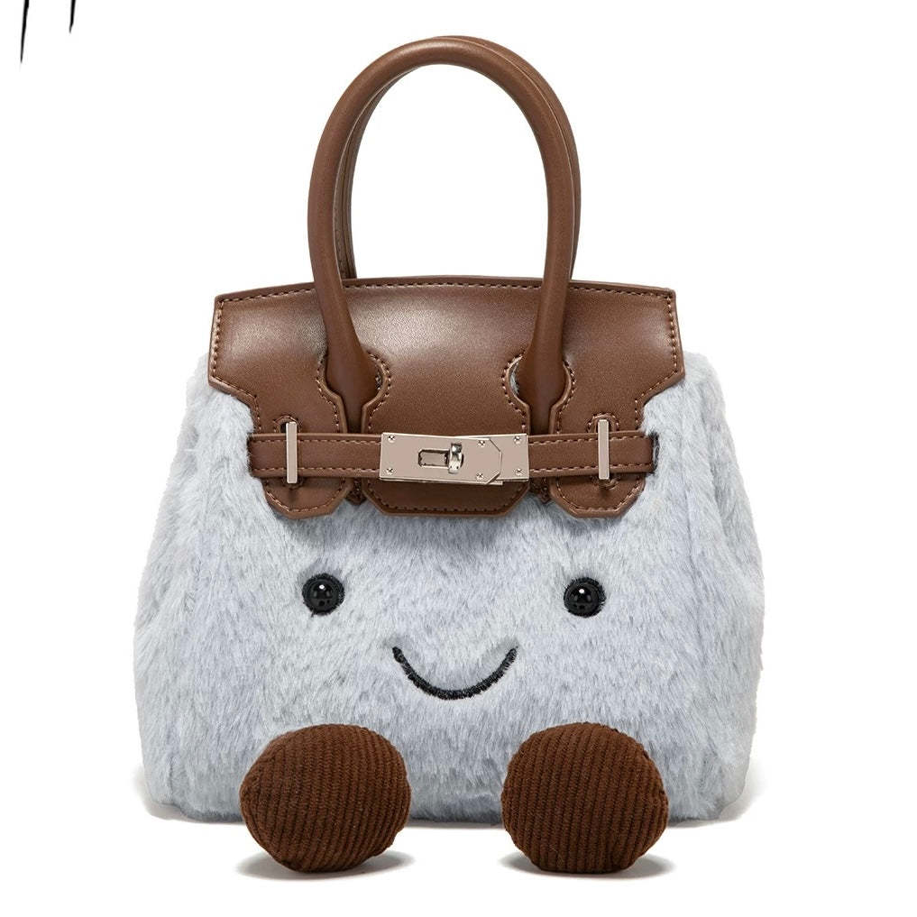 Plush Fluffy Bag Handbags Shoulder Bag Top Handle Satchel Tote Work Bag