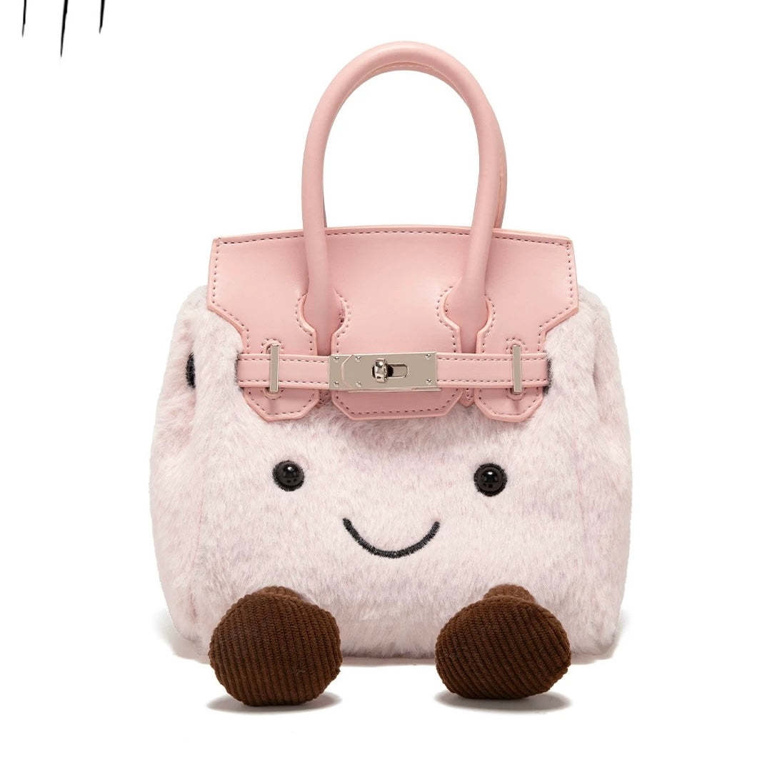 Plush Fluffy Bag Handbags Shoulder Bag Top Handle Satchel Tote Work Bag