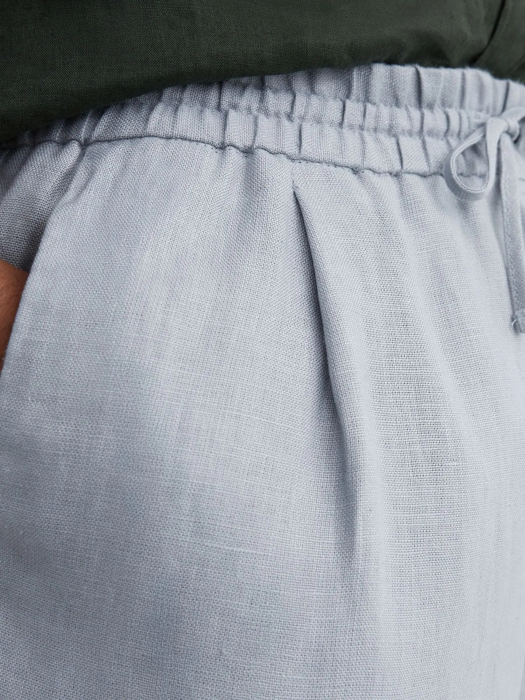 100% Linen Relaxed-Fit Drawstring Trousers