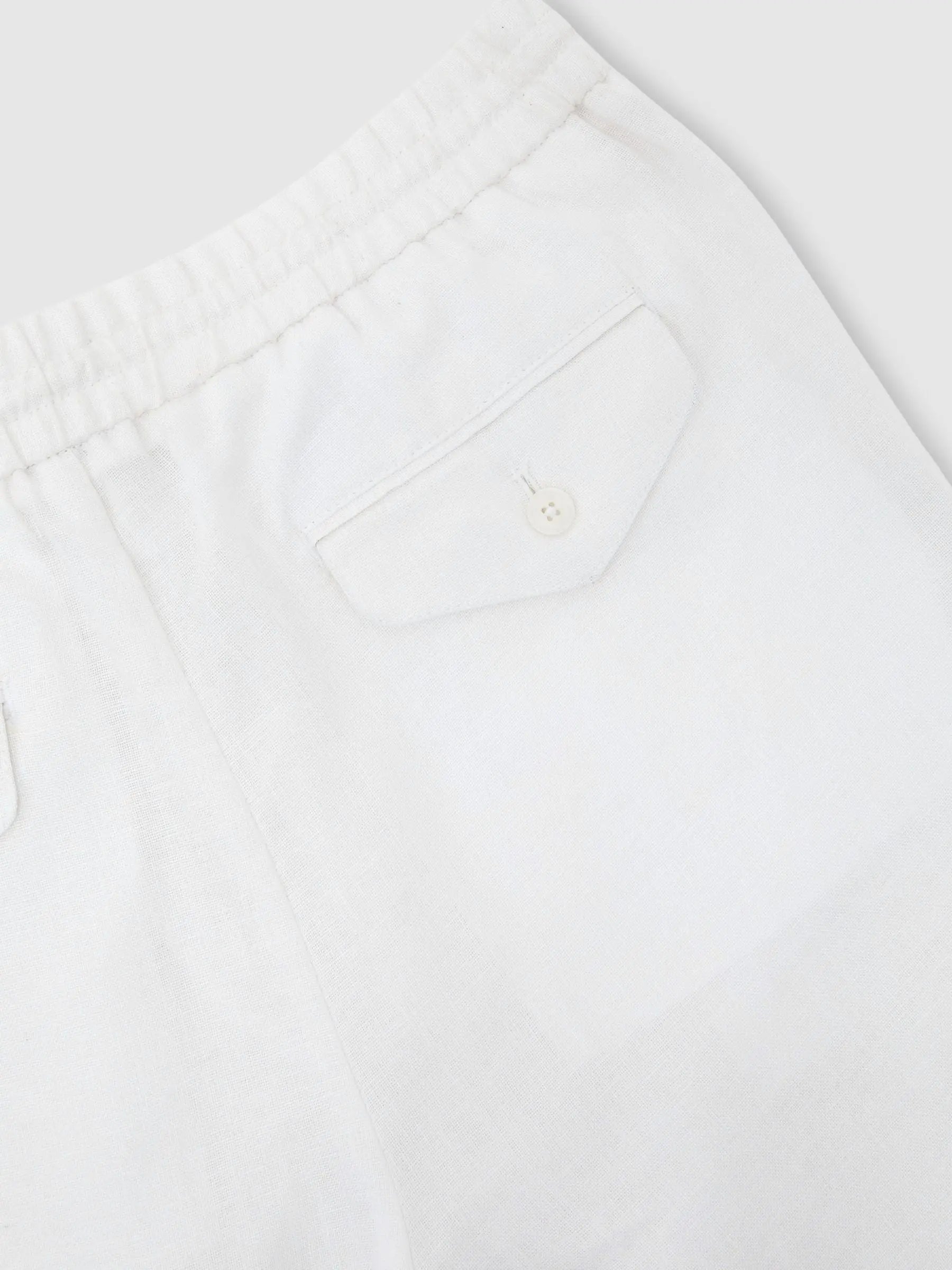 100% Linen Relaxed-Fit Drawstring Trousers