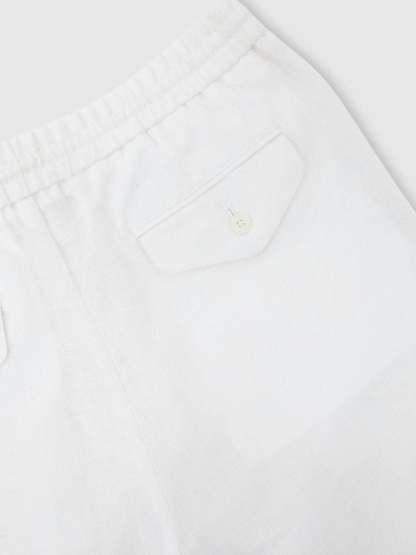 100% Linen Relaxed-Fit Drawstring Trousers
