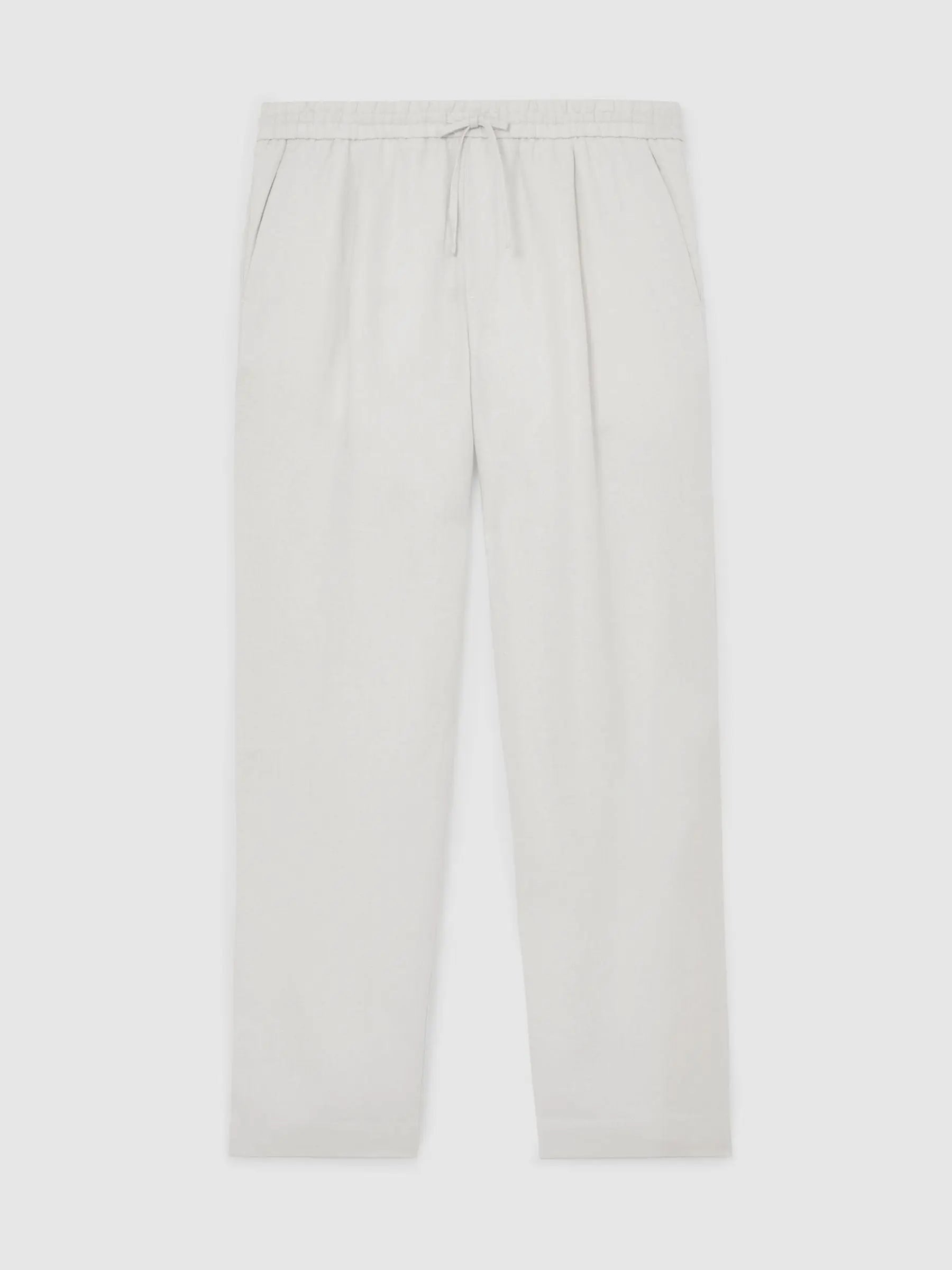 100% Linen Relaxed-Fit Drawstring Trousers