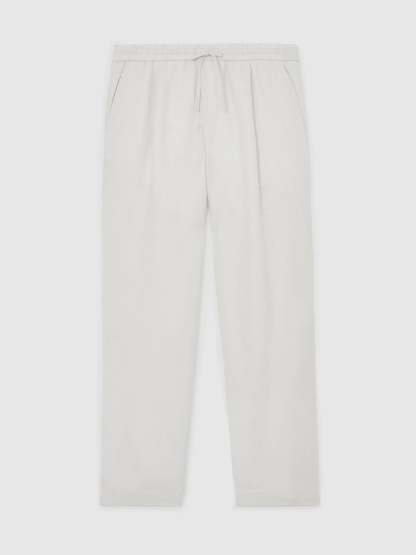 100% Linen Relaxed-Fit Drawstring Trousers