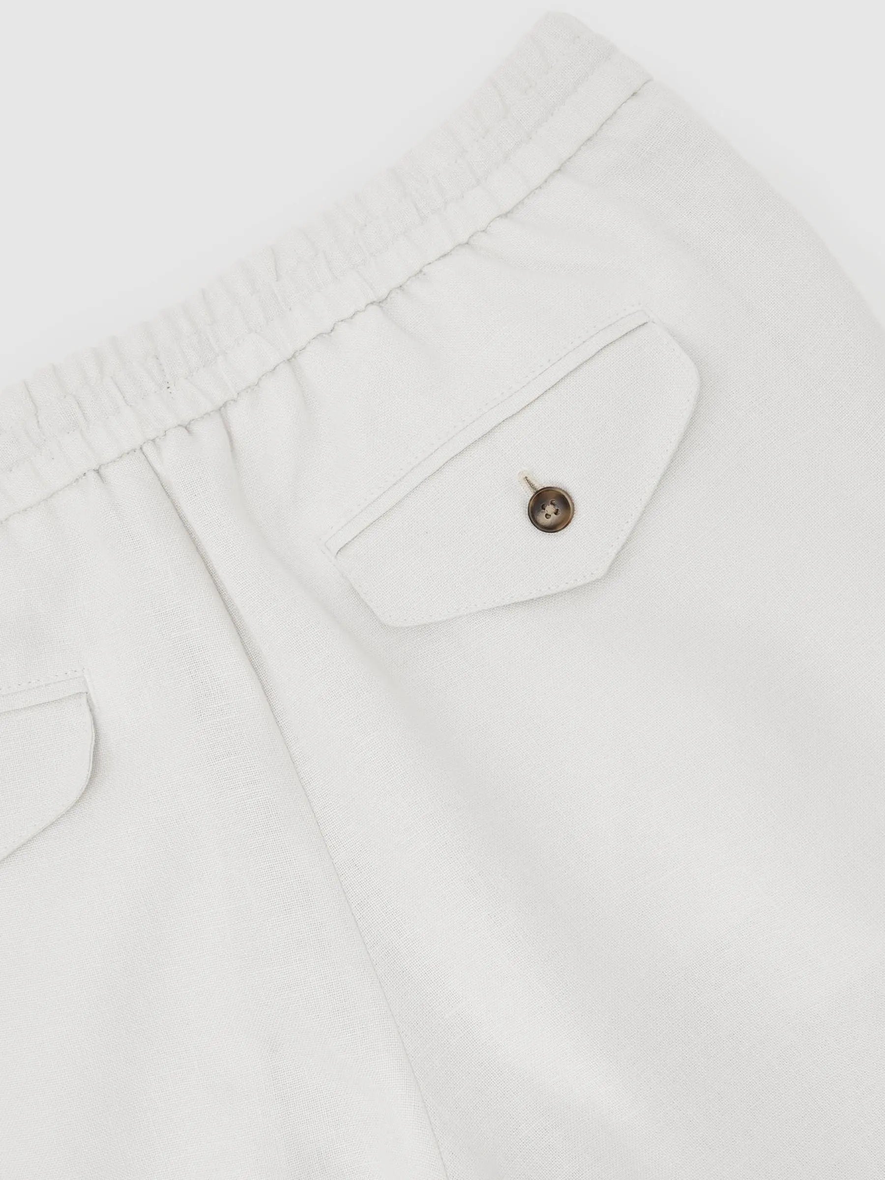 100% Linen Relaxed-Fit Drawstring Trousers