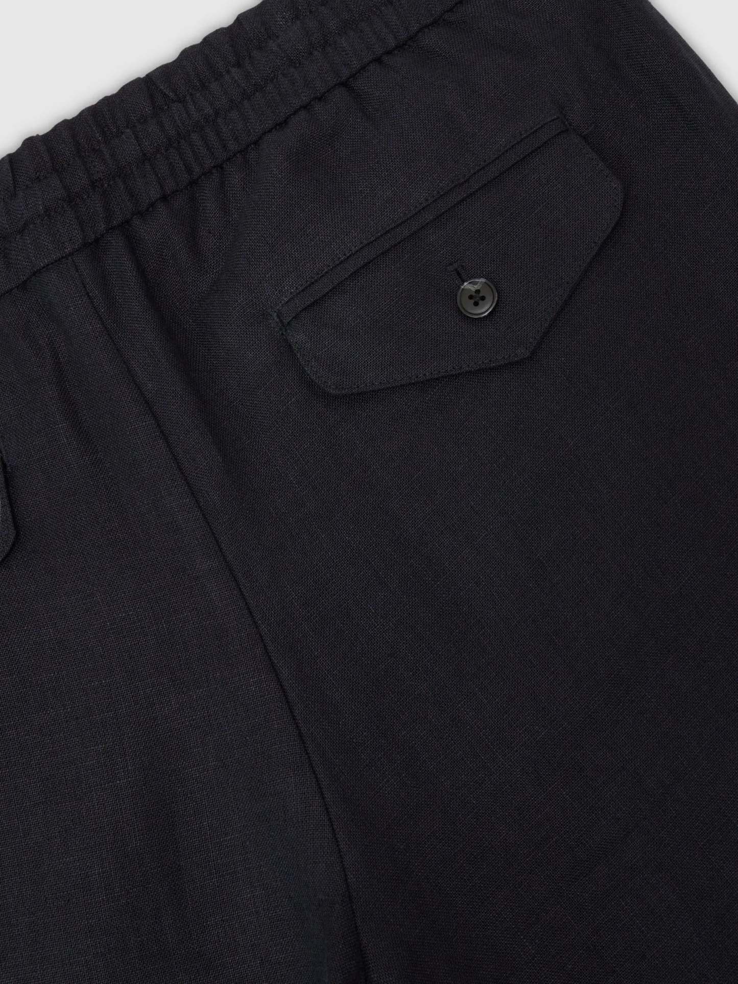 100% Linen Relaxed-Fit Drawstring Trousers