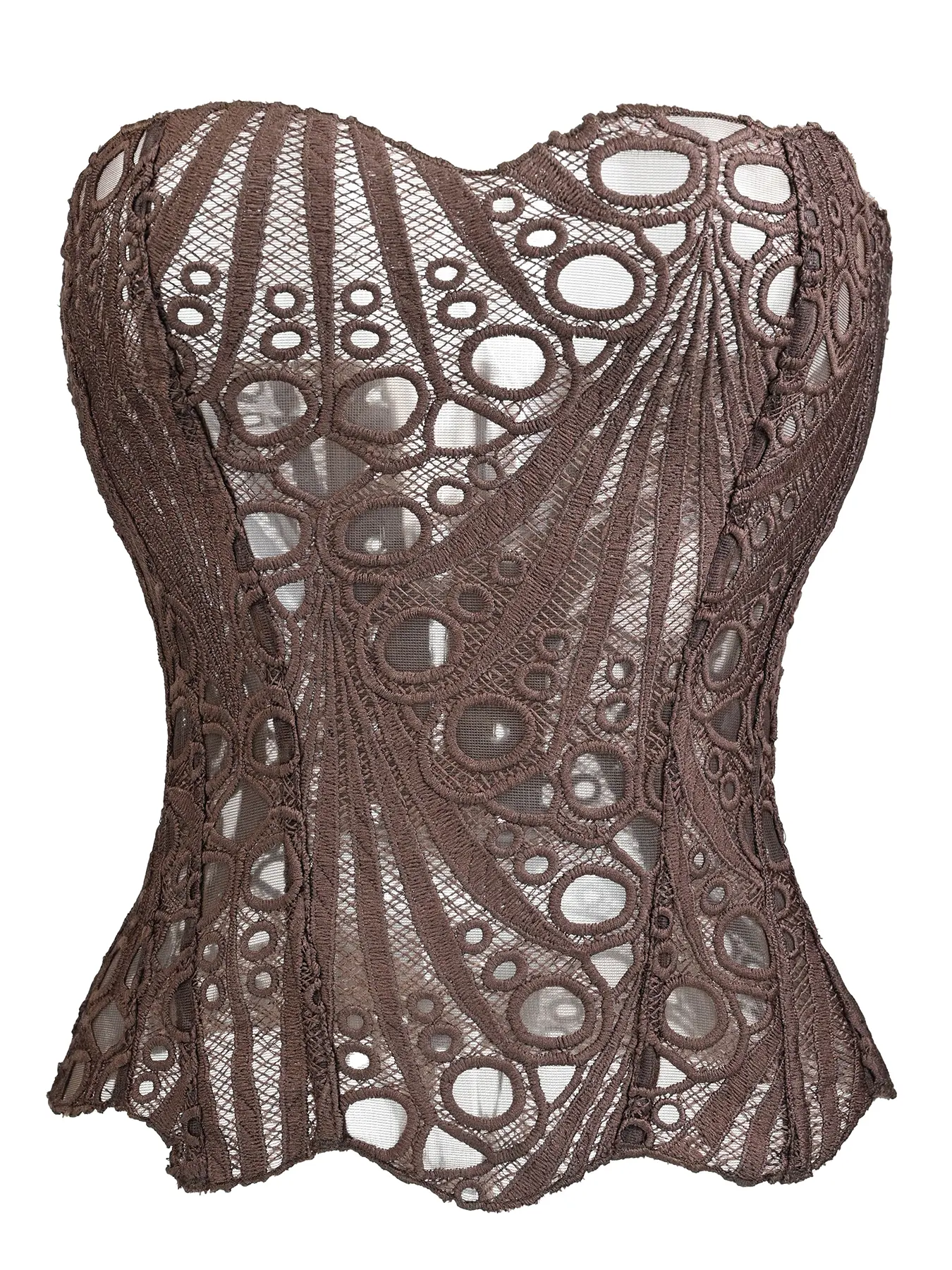 Elegant Color-Block Lace Corset Top — Women's Tummy-Control Shapewear