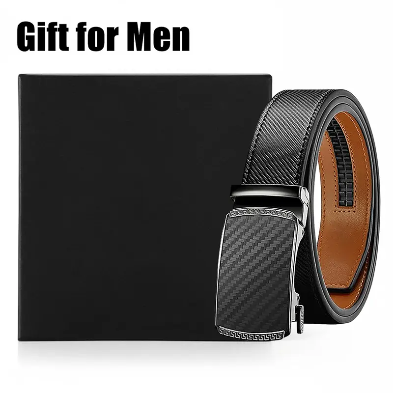 [WeeklyDeals]Adjustable Leather Belt for Men – Ratchet Buckle, Gift for Dad