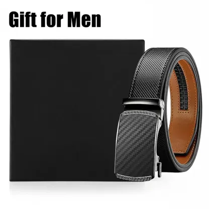 [WeeklyDeals]Adjustable Leather Belt for Men – Ratchet Buckle, Gift for Dad