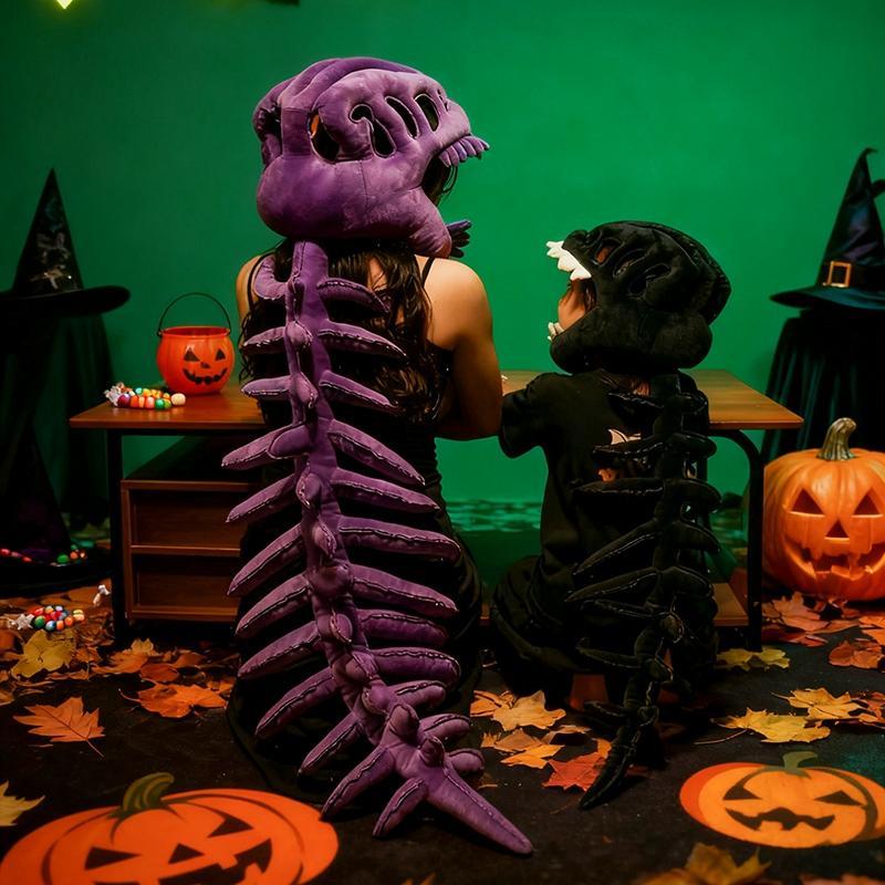 Dinosaur Skeleton Headgear Pillow, 4 Color Options Available, Unisex Cushion, Perfect for Party Cosplay and Sofa Lounging