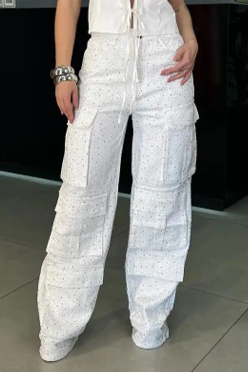 Women's Multi-pocket Rhinestone Casual Jeans --(SIZE:EU36-50)