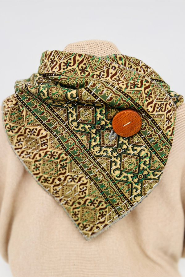 Western Printed Denim Warm Scarf