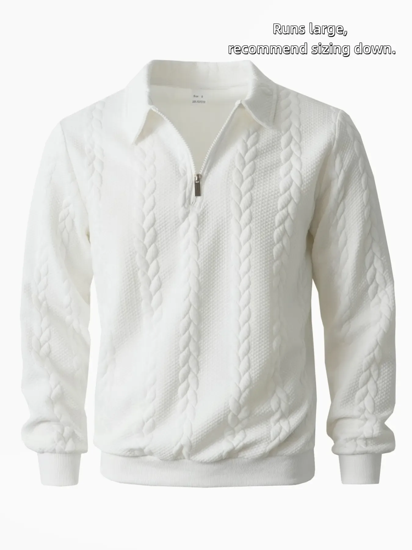 Men's Knitted Half-Zip Fitted Polo Neck Sweater