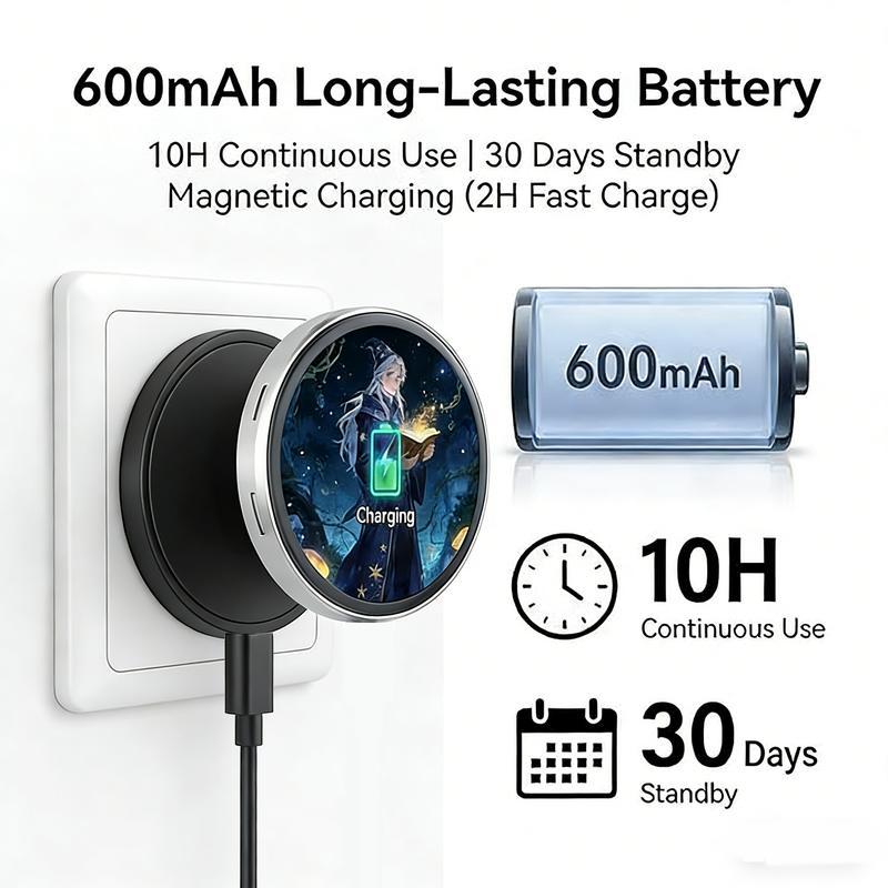 This digital badge can display photos, videos, and GIF animations.  It features a pixel touchscreen, is lightweight and portable, has a long-lasting 500mAh battery, and is multi-functional.  It's perfect for anime and gaming enthusiasts and makes an ideal