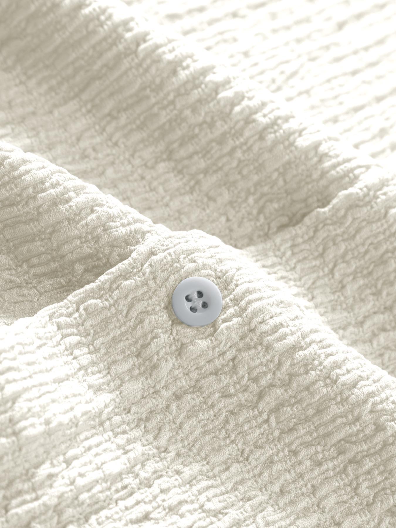 Men's Textured Button Front Shirt, Casual Classic Regular Fit Short Sleeve Plain Collared Top for Summer, Summer Leisure Top 2024, National Day Clothing, Button Up Tops, Men's Clothes for Daily Wear Men's Textured Button Front Shirt, Casual Classic Regular Fit Short Sleeve Plain Collared Top for Summer, Summer Leisure Top 2024, National Day Clothing, Button Up Tops, Men's Clothes for Daily Wear