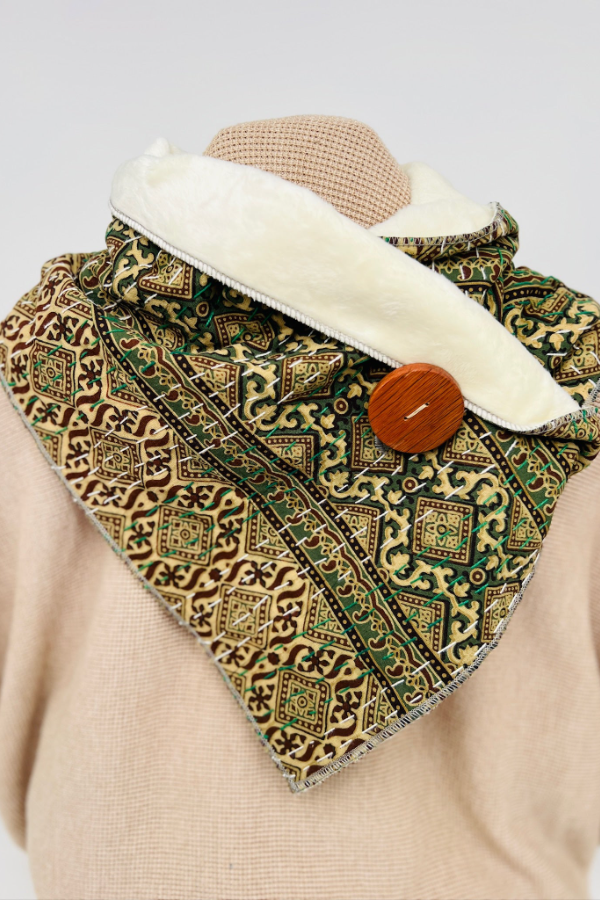 Western Printed Denim Warm Scarf