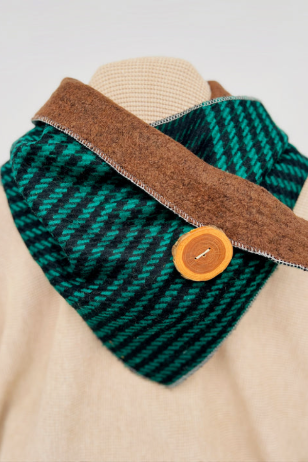 Simple Striped Western Denim Warm Scarf