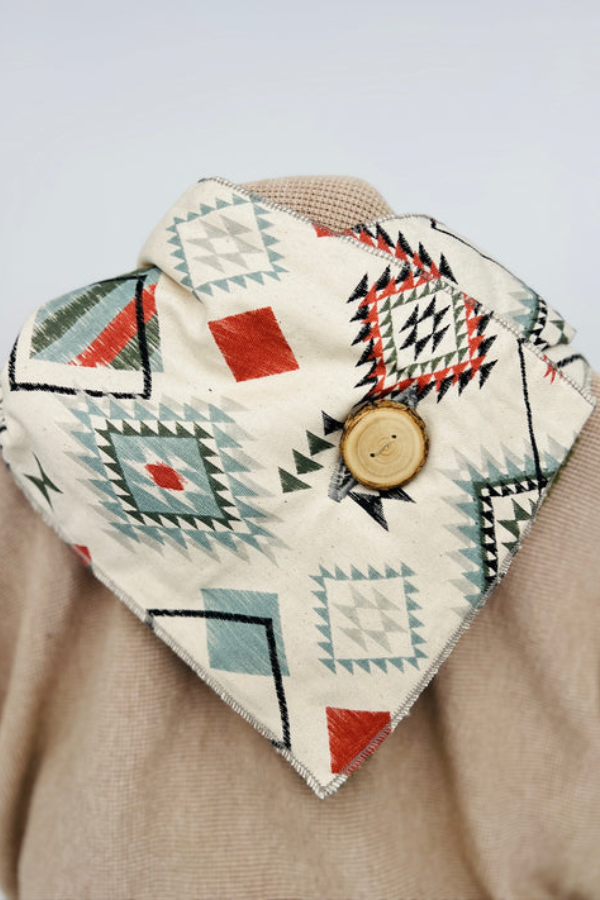 Western Printed Denim Warm Scarf