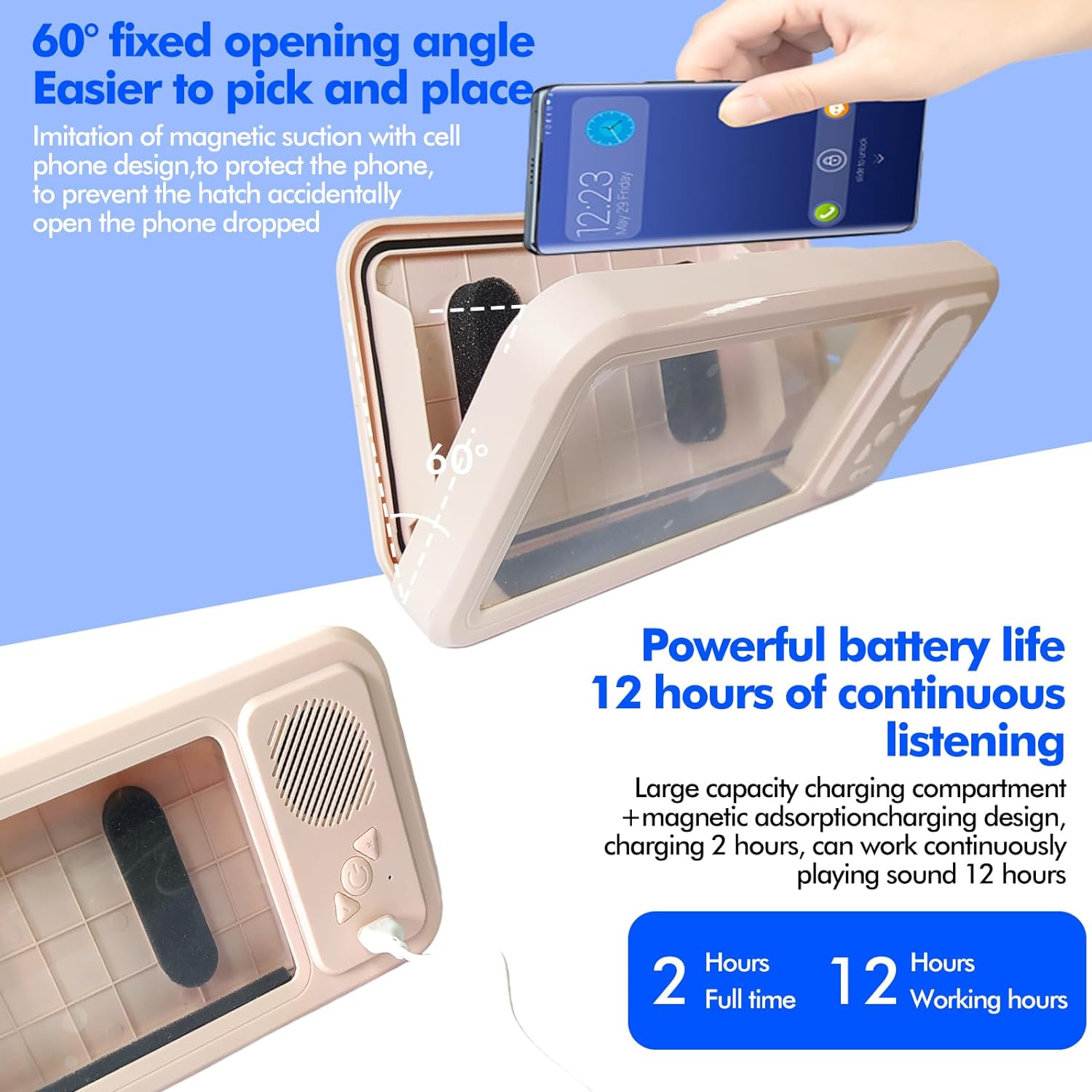 Bluetooth-enabled 360-degree waterproof bathroom phone case