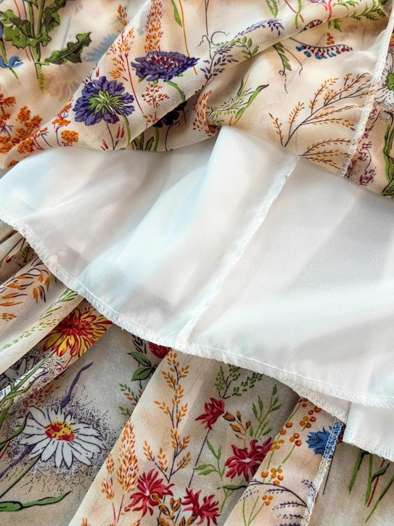 Women's Boho Floral-Print Cami Dress, Fashion Casual A-Line Dress for Beach Holiday Vacation, Perfect for Summer