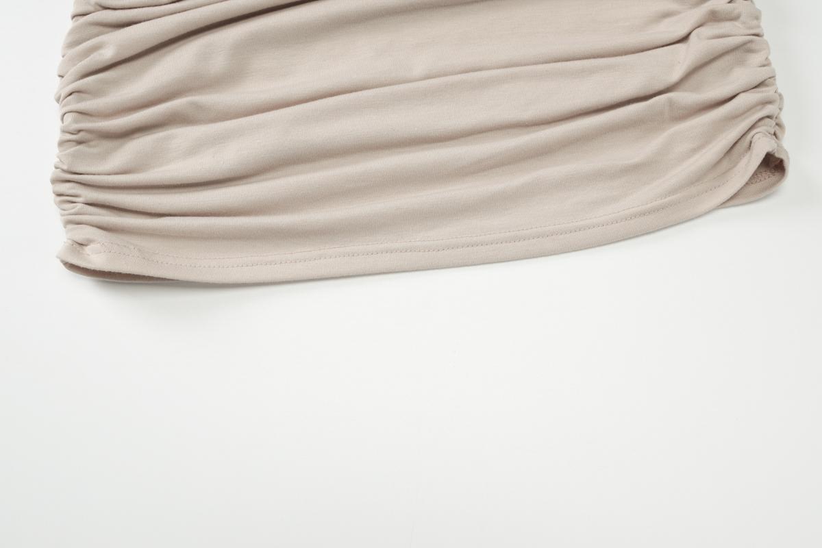 Women's Sheer Ruched Party Dress, Off-The-Shoulder Long Sleeve Women's Mini Dress for Spring & Fall