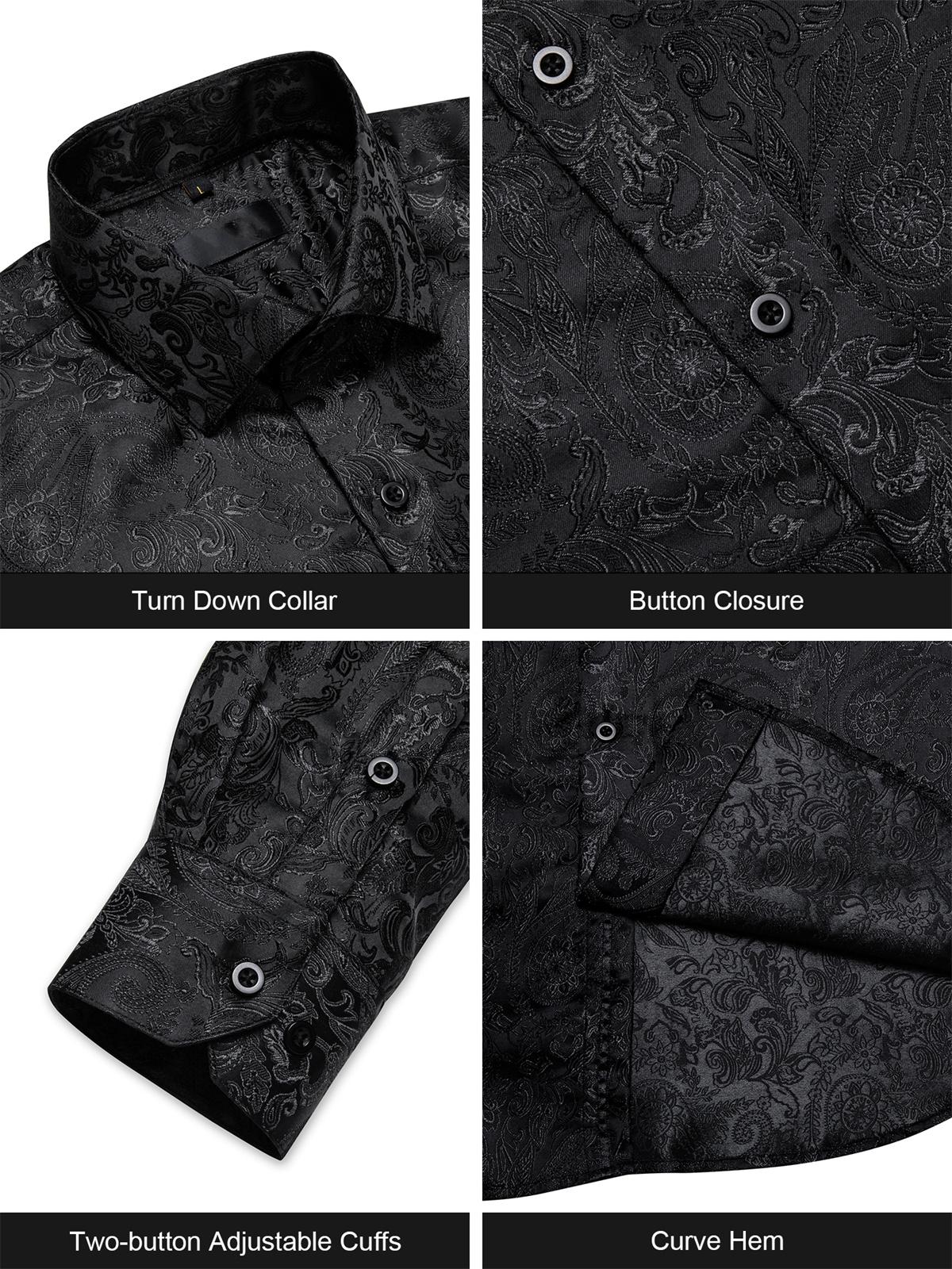 AILISUS Men's Paisley Dress Shirt Long Sleeve Wrinkle Free Button Down Cowboy Shirts Casual Formal Regular Fit Black Menswear Business Work Basic Men Tops AILISUS Men's Paisley Dress Shirt Long Sleeve Wrinkle Free Button Down Cowboy Shirts Casual Formal Regular Fit Black Menswear Business Work Basic Men Tops