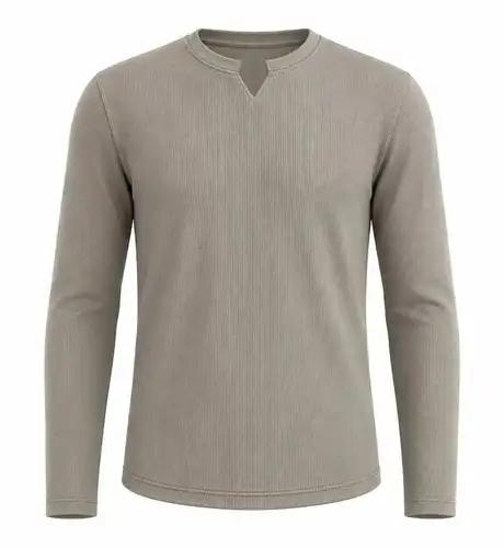 Men's Slim-Fit Long-Sleeve V-Neck T-Shirt