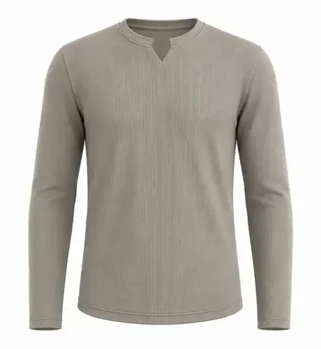 Men's Slim-Fit Long-Sleeve V-Neck T-Shirt
