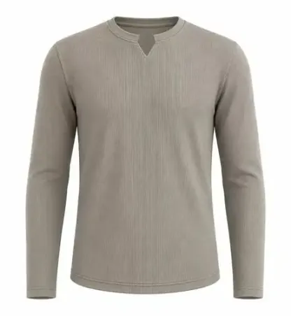 Men's Slim-Fit Long-Sleeve V-Neck T-Shirt