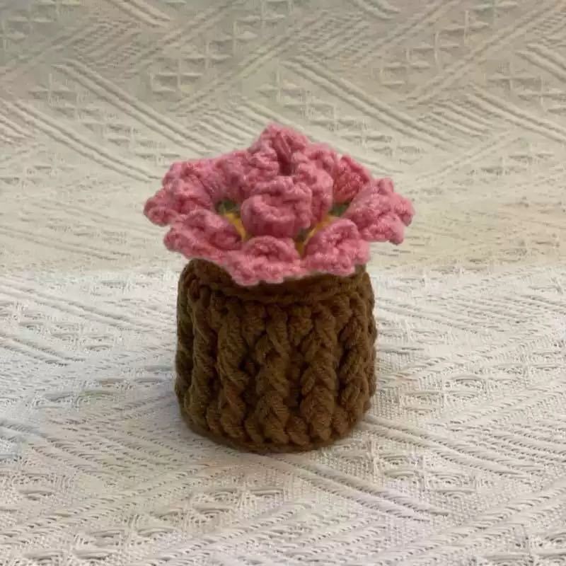 Handmade crochet flower pot coasters