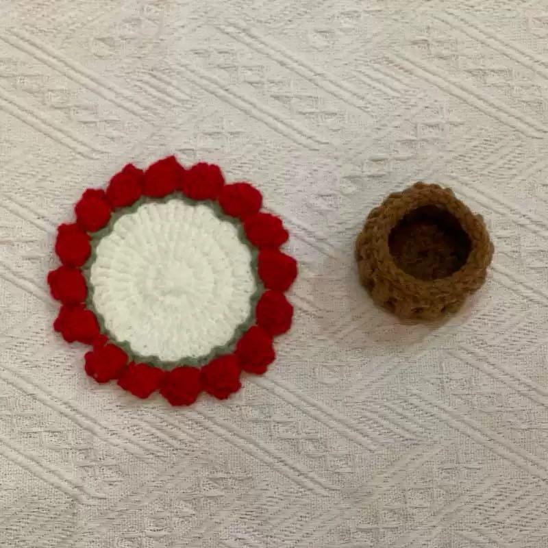 Handmade crochet flower pot coasters