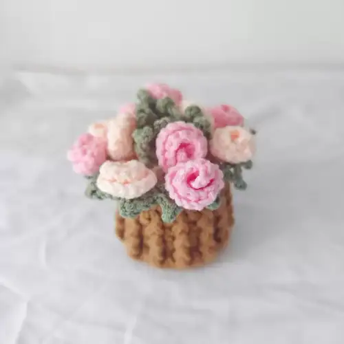 Handmade crochet flower pot coasters