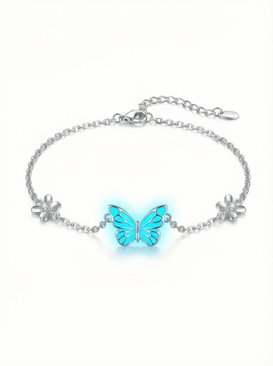 Luminous Dream Blue Butterfly Necklace
