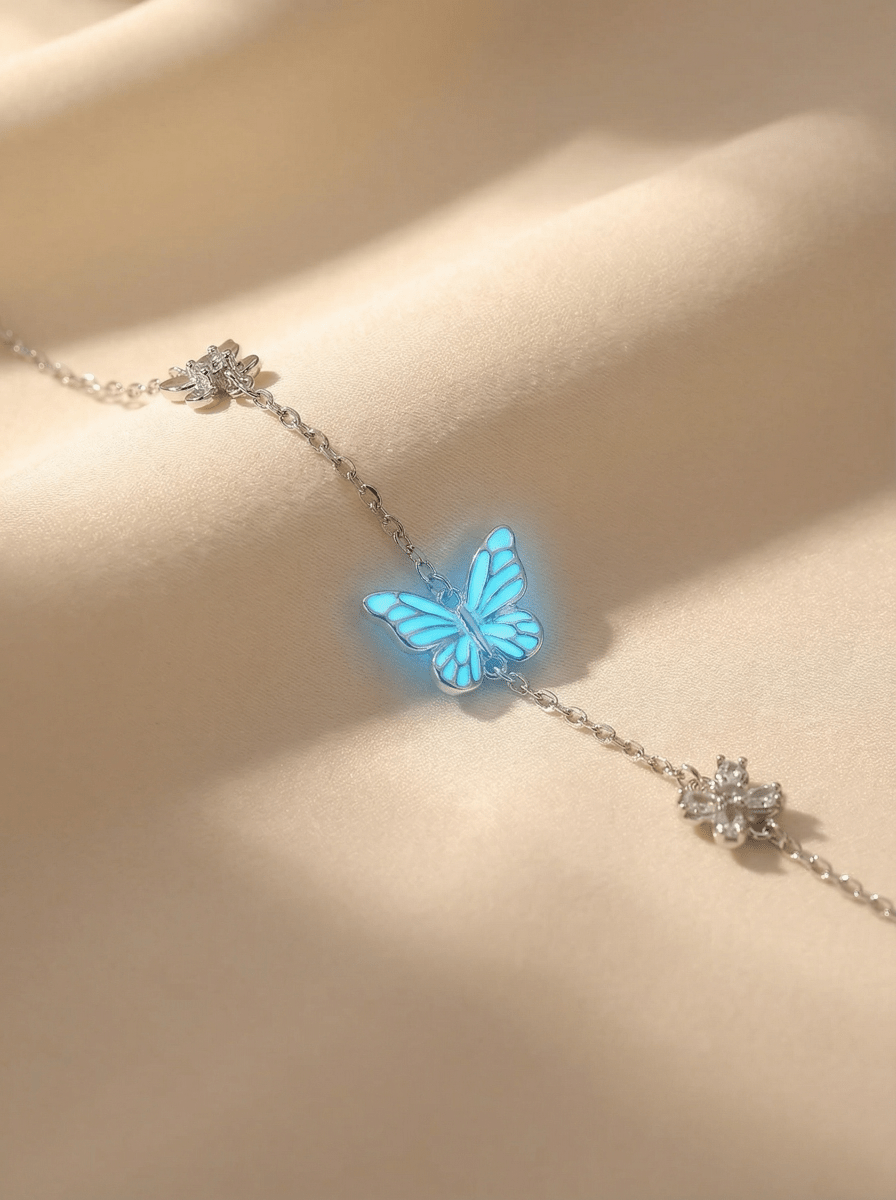 Luminous Dream Blue Butterfly Necklace